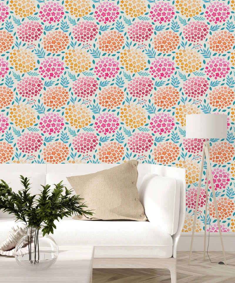 Contemporary Little Flowers Wallpaper Tasteful