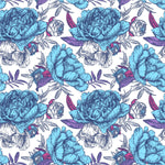 Blue Large Peonies Wallpaper