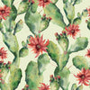 Hand Drawn Cactus with Red Flowers Wallpaper