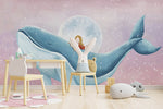 Whale on Pink Wallpaper