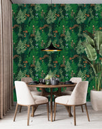 Green Plants and Orange Flowers Wallpaper