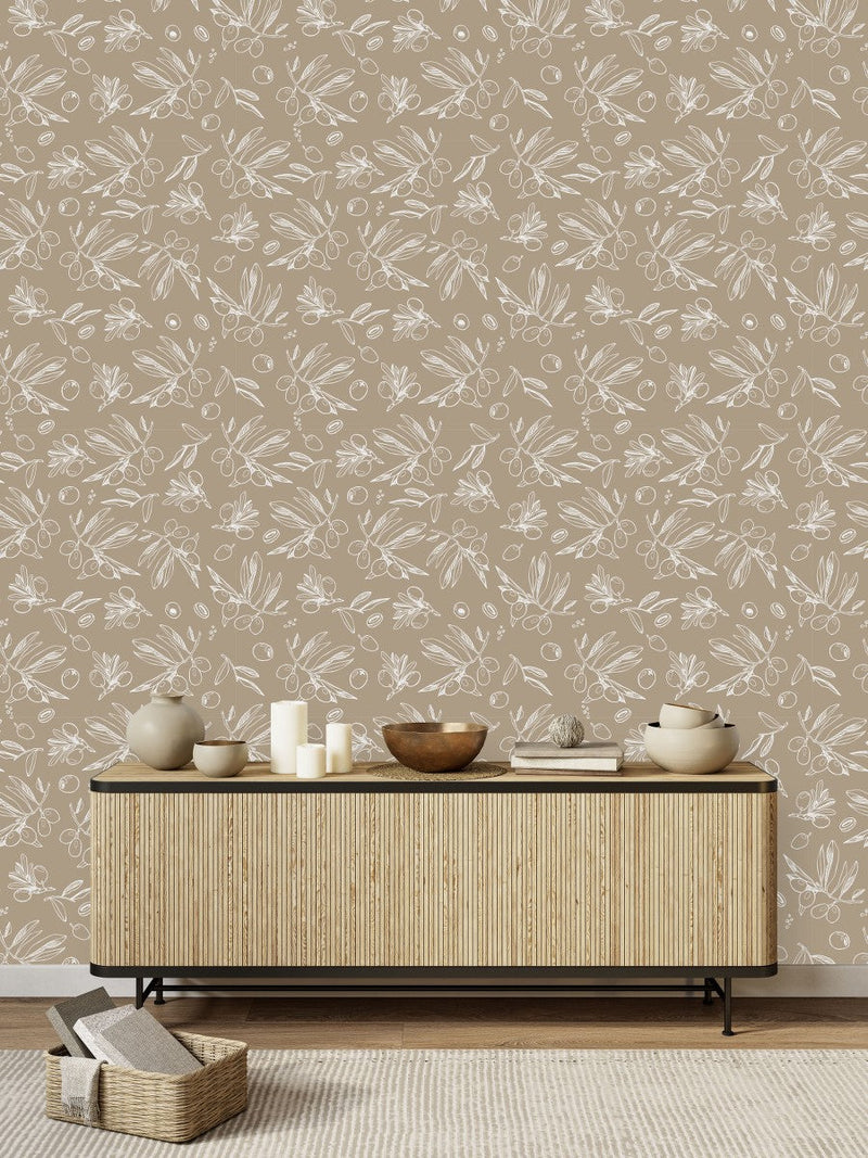 Olives Pattern Wallpaper