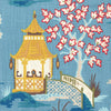 Decorative Pillows in Shoji Azure Blue Oriental Toile Multicolor Chinoiserie