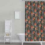 Shower Curtain in Shoji Lacquer Oriental Toile, Multicolor Chinoiserie