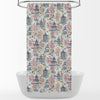 Shower Curtain in Shoji Summer Oriental Toile, Multicolor Chinoiserie