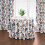 Round Tablecloth in Shoji Summer Oriental Toile, Multicolor Chinoiserie