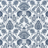 Round Tablecloth in Silas Italian Denim Blue Country Floral
