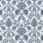 Round Tablecloth in Silas Italian Denim Blue Country Floral