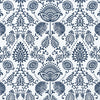 Shower Curtain in Silas Italian Denim Blue Country Floral