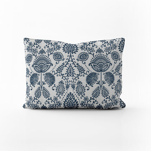 Decorative Pillows in Silas Italian Denim Blue Country Floral