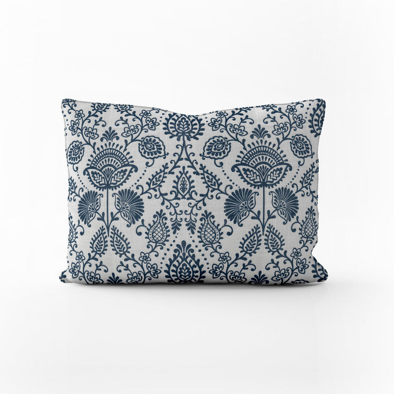 Decorative Pillows in Silas Italian Denim Blue Country Floral