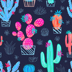 Brightly Multicolored Cactus Wallpaper