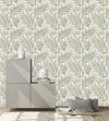 Fashionable Grey Leaves Wallpaper Chic