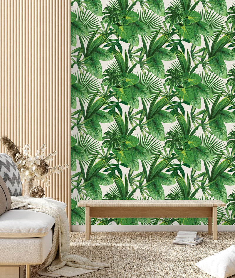 Brightly Green Leaves Wallpaper