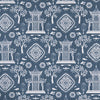 Tailored Bedskirt in Spirit Regal Navy Blue Oriental Toile