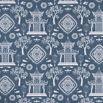 Tailored Bedskirt in Spirit Regal Navy Blue Oriental Toile