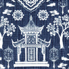 Tailored Bedskirt in Spirit Regal Navy Blue Oriental Toile