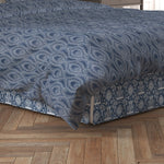 Tailored Bedskirt in Spirit Regal Navy Blue Oriental Toile