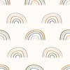 White Wallpaper with Rainbows