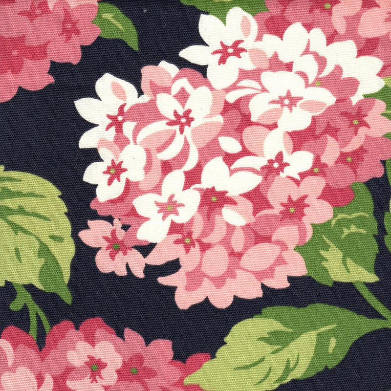 Shower Curtain in Summerwind Frolic Rose Pink Hydrangea Floral, Large Scale