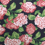 Shower Curtain in Summerwind Frolic Rose Pink Hydrangea Floral, Large Scale