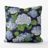 Decorative Pillows in Summerwind Navy Blue Hydrangea Floral, Large Scale