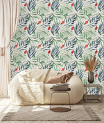 Leaves and Dog Rose Wallpaper