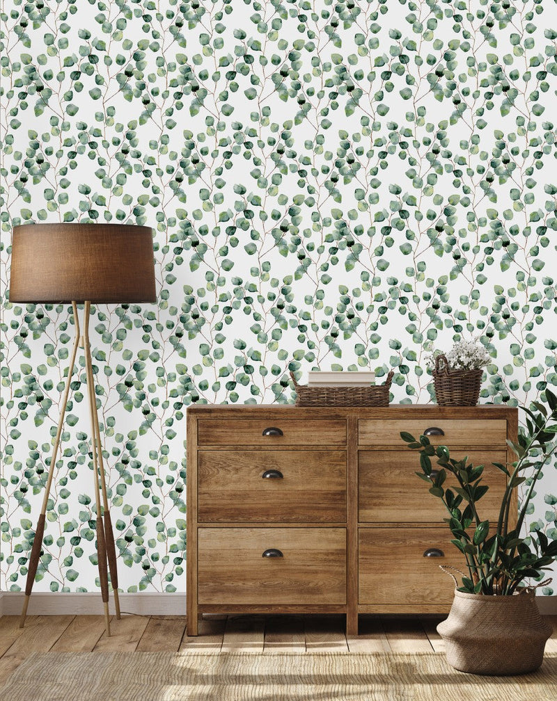 Contemporary Poplar Leaves Wallpaper Vogue
