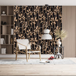 Dark Wallpaper with Dried Leaves