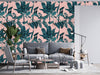 Pink Wallpaper with Large Leaves