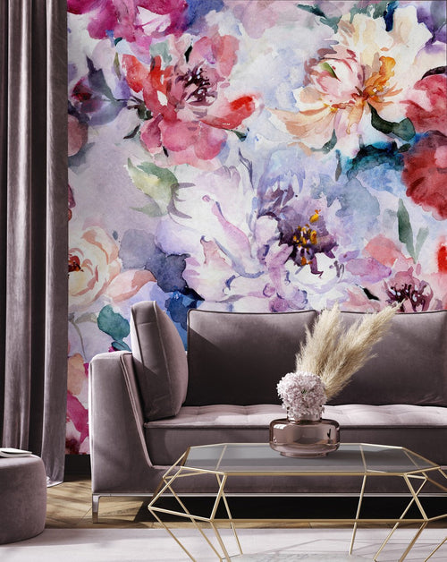Elegant Multicolored Peonies Wallpaper Smart