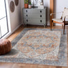 Blue Orange Hera Washable Area Rug