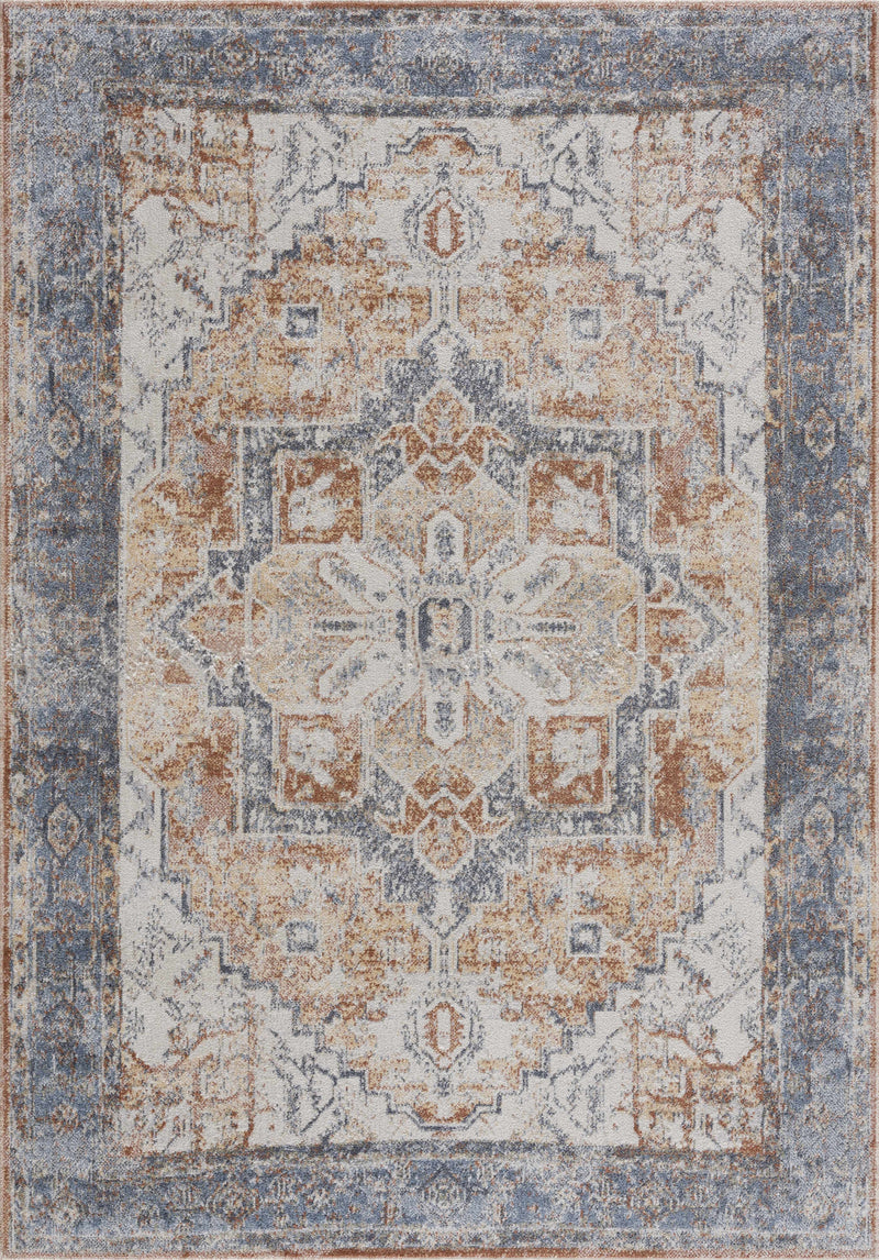 Blue Orange Hera Washable Area Rug