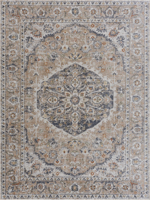 Beige Hiti Washable Area Rug