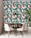 Pink Flamingos Pattern Wallpaper