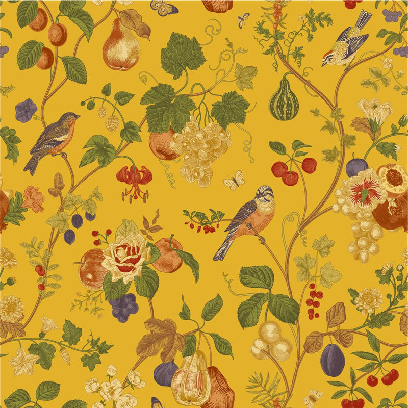 Fruits Tree with Birds Wallpaper