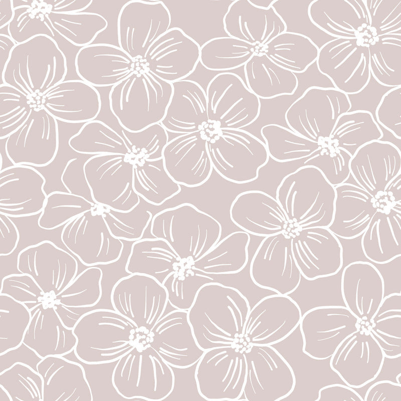 Beige  Floral Pattern Wallpaper