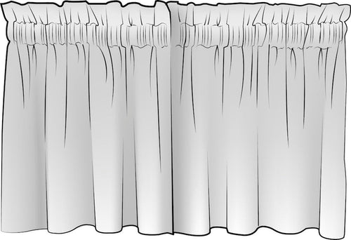 Tailored Tier Cafe Curtain Panels Pair in Classic Bella Pale Pink ticking Stripe