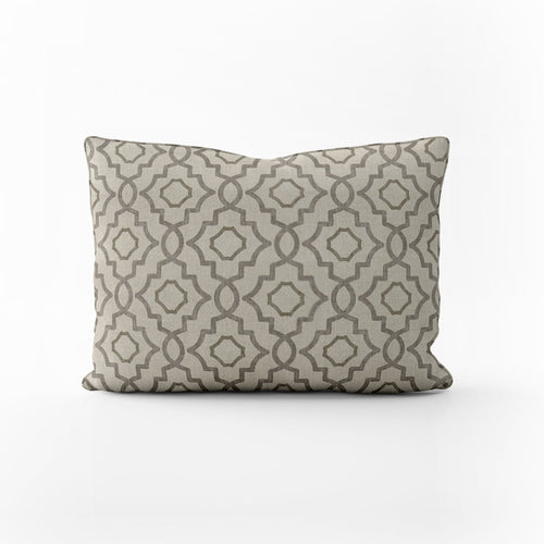 Decorative Pillows in Talbot Metal Gray Lattice Medallion