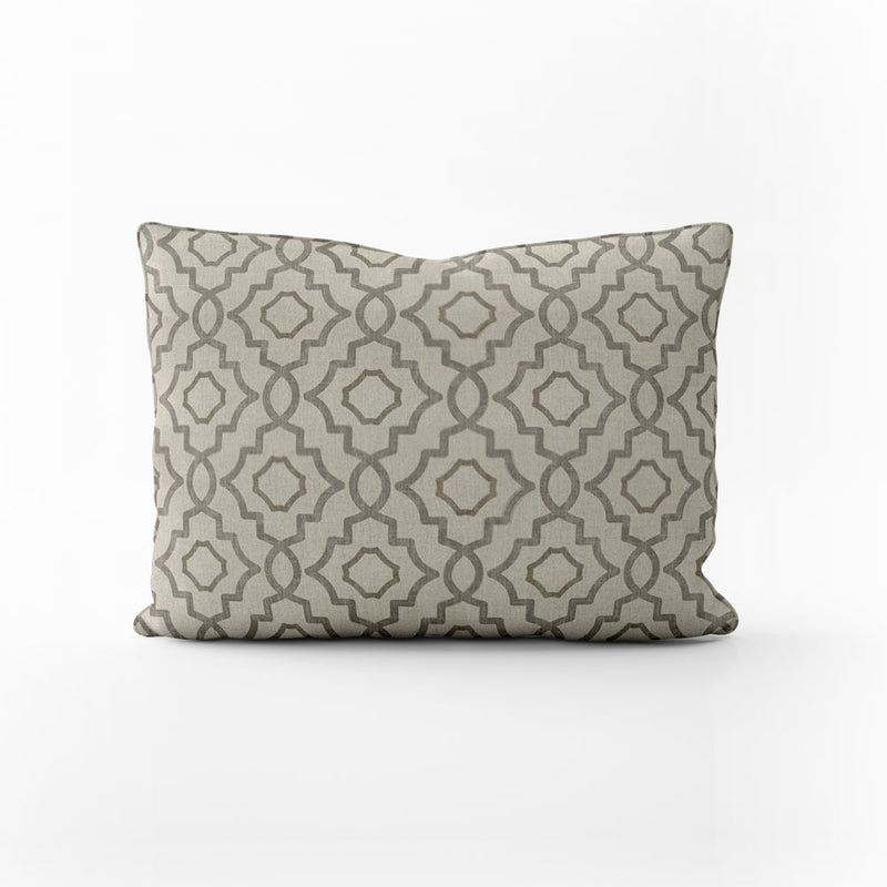 Decorative Pillows in Talbot Metal Gray Lattice Medallion