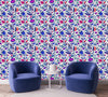 Blue Floral Leaves Wallpaper