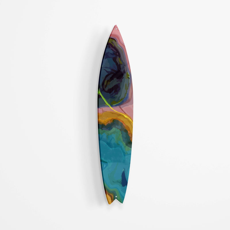 Abstract Swirl Acrylic Surfboard Wall Art