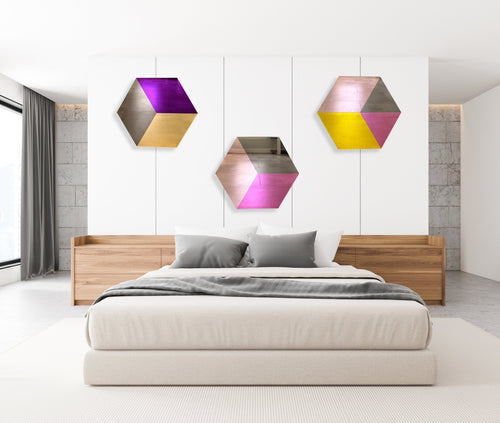 Hexagon Art Mirrored Acrylic Wall Sculpture