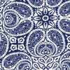 Gathered Bedskirt in Tibi Navy Blue Geometric Paisley