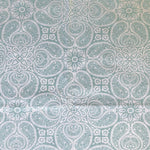 Rod Pocket Curtain Panels Pair in Tibi Spa Green Geometric Paisley