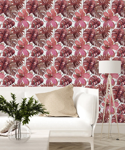 Elegant Red Leaves Wallpaper Fashionable
