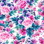 Elegant Modern Pink and Purple Flowers Wallpaper