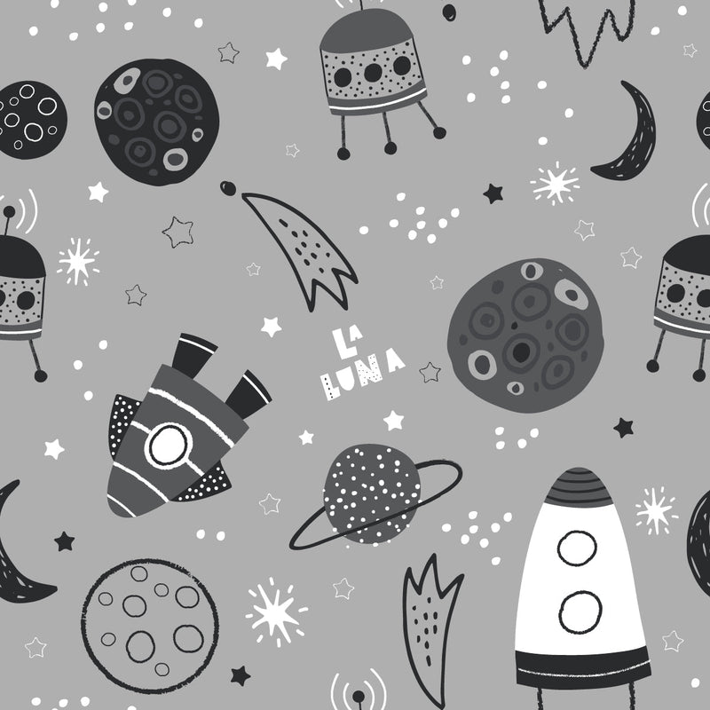 Grey Space Rocket Wallpaper