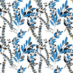 Fashionable Blue Leaves and Berries Wallpaper Vogue