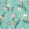 Light Green Wallpaper with Flowers